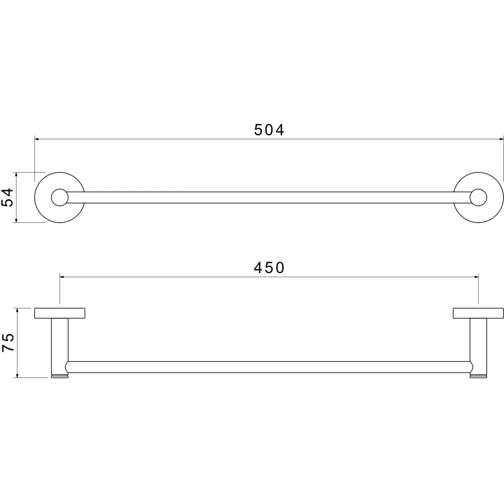 AQ4120BGM ЕВРОПА полотенцедержатель 450 мм, шлиф. черный хром