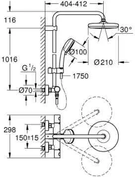 Душевая система Grohe Tempesta 27922001 хром