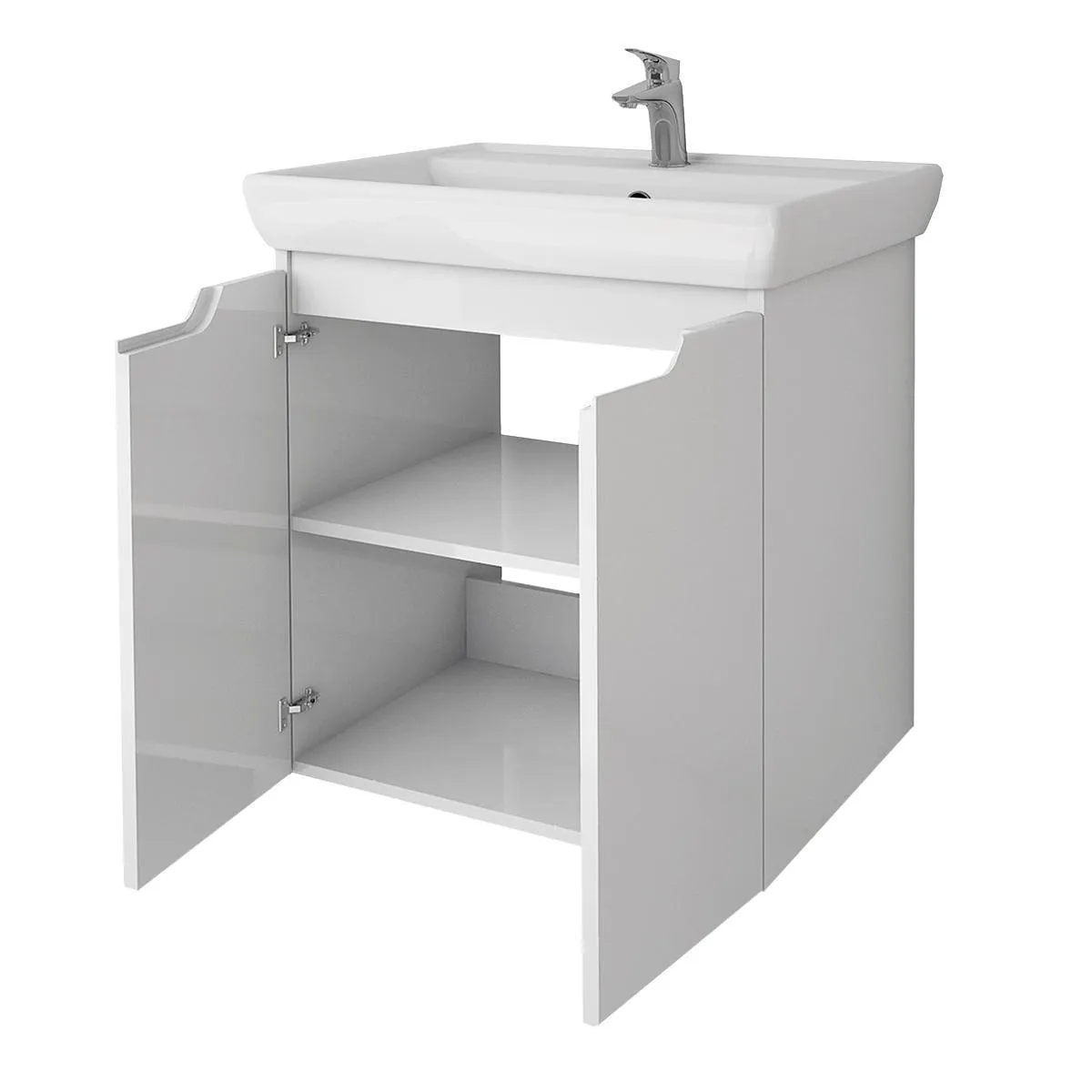 Тумба с раковиной подвесная Dreja Q Plus (D) 60 см, белый