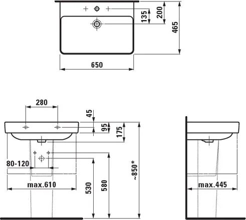 Раковина Laufen Pro S (8.1096.4.000.104.1) (65 см)