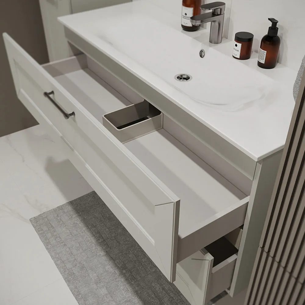 Тумба с раковиной подвесная (120см) Terminus Victoria VIC101202900301O, белый