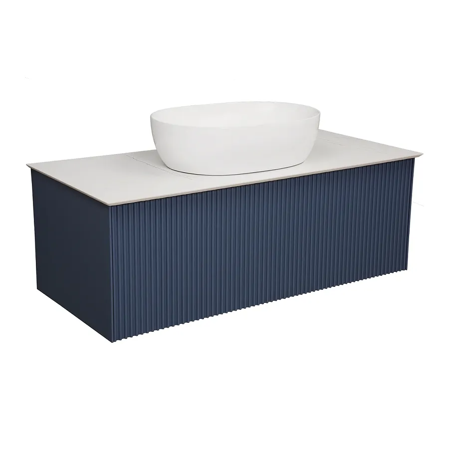 Тумба под раковину подвесная La Fenice Terra FNC-01-TER-BG-100, синяя