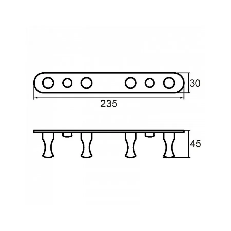 Планка с крючками для полотенец D-Lin D201801, хром