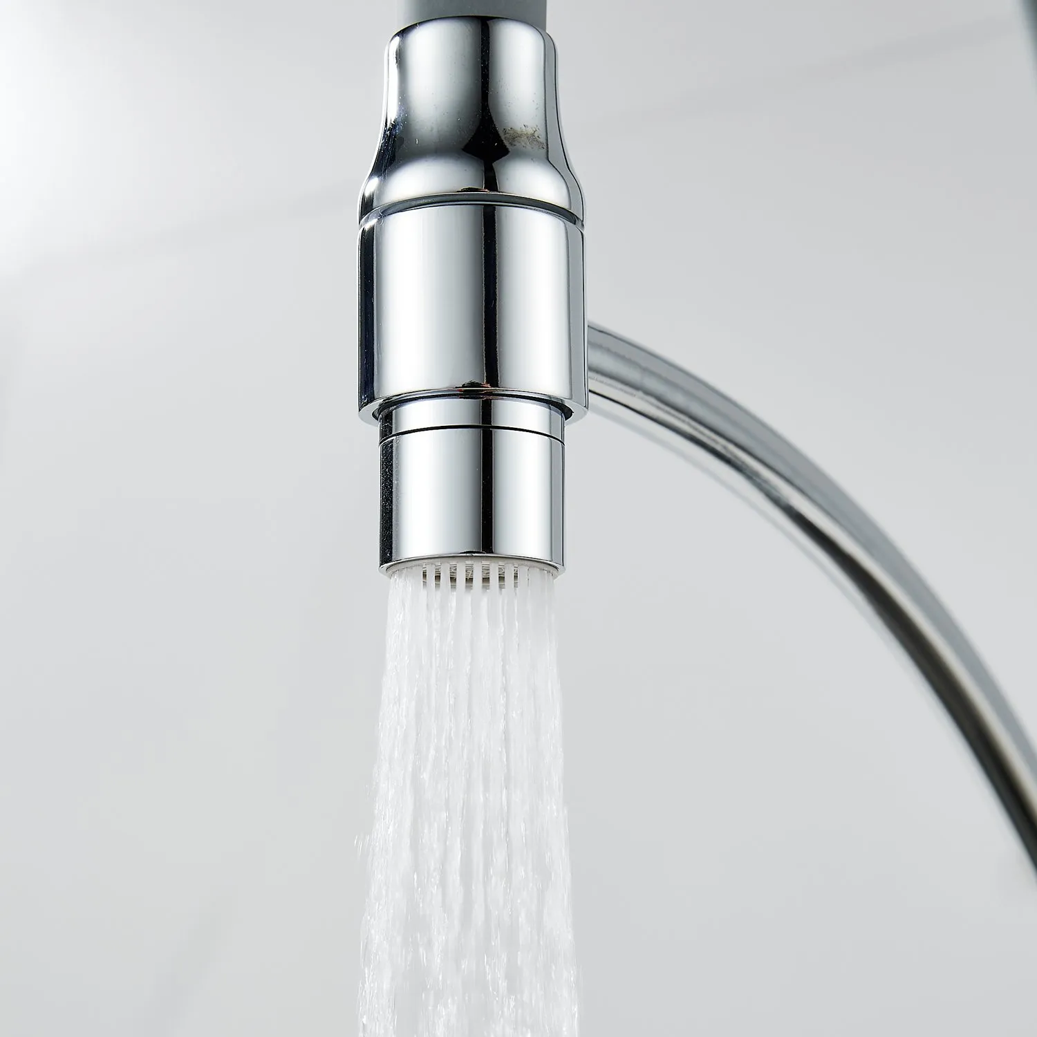 Смеситель для кухни с гибким изливом Shevanik S743-9, хром/серый