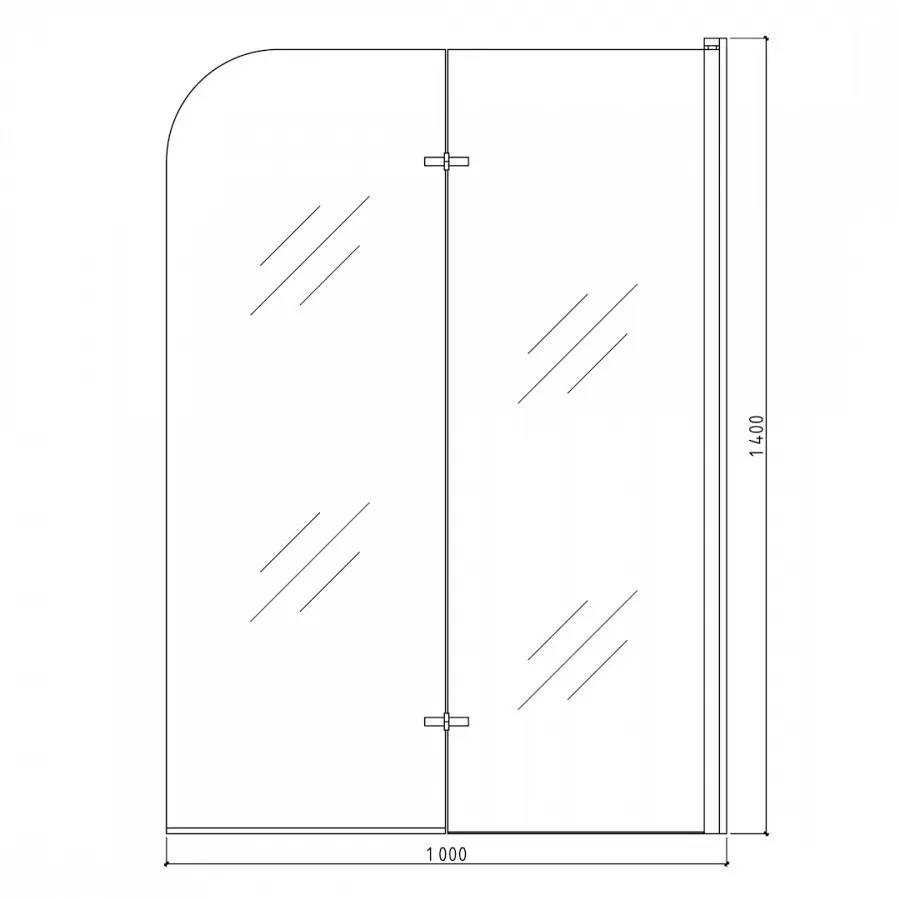 Шторка на ванну 100х140 см Maretti Valentina VA41R100140097-015, профиль хром