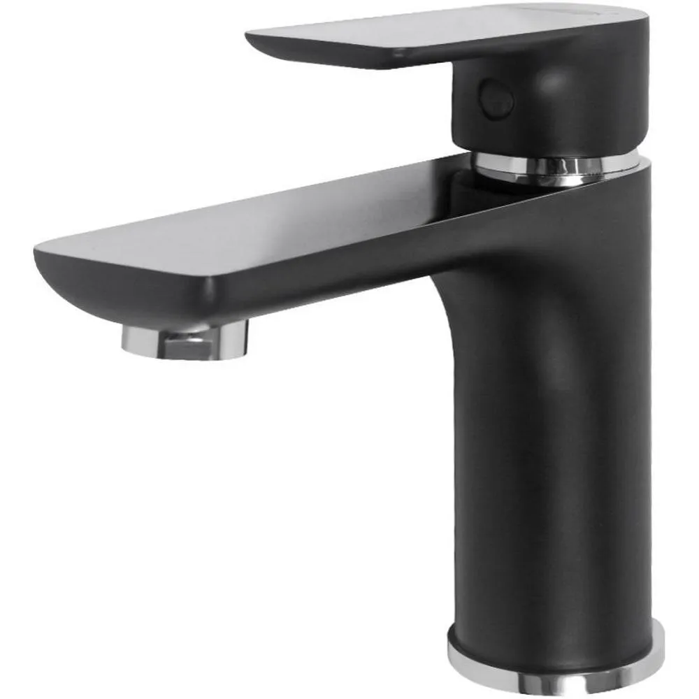 Смеситель для раковины Hansberge H1099BC, черный/хром