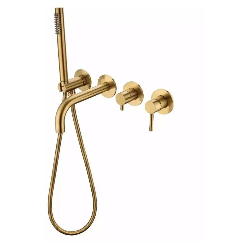 Смеситель для ванны встраиваемый Grocenberg GB5070GL, брашированное золото