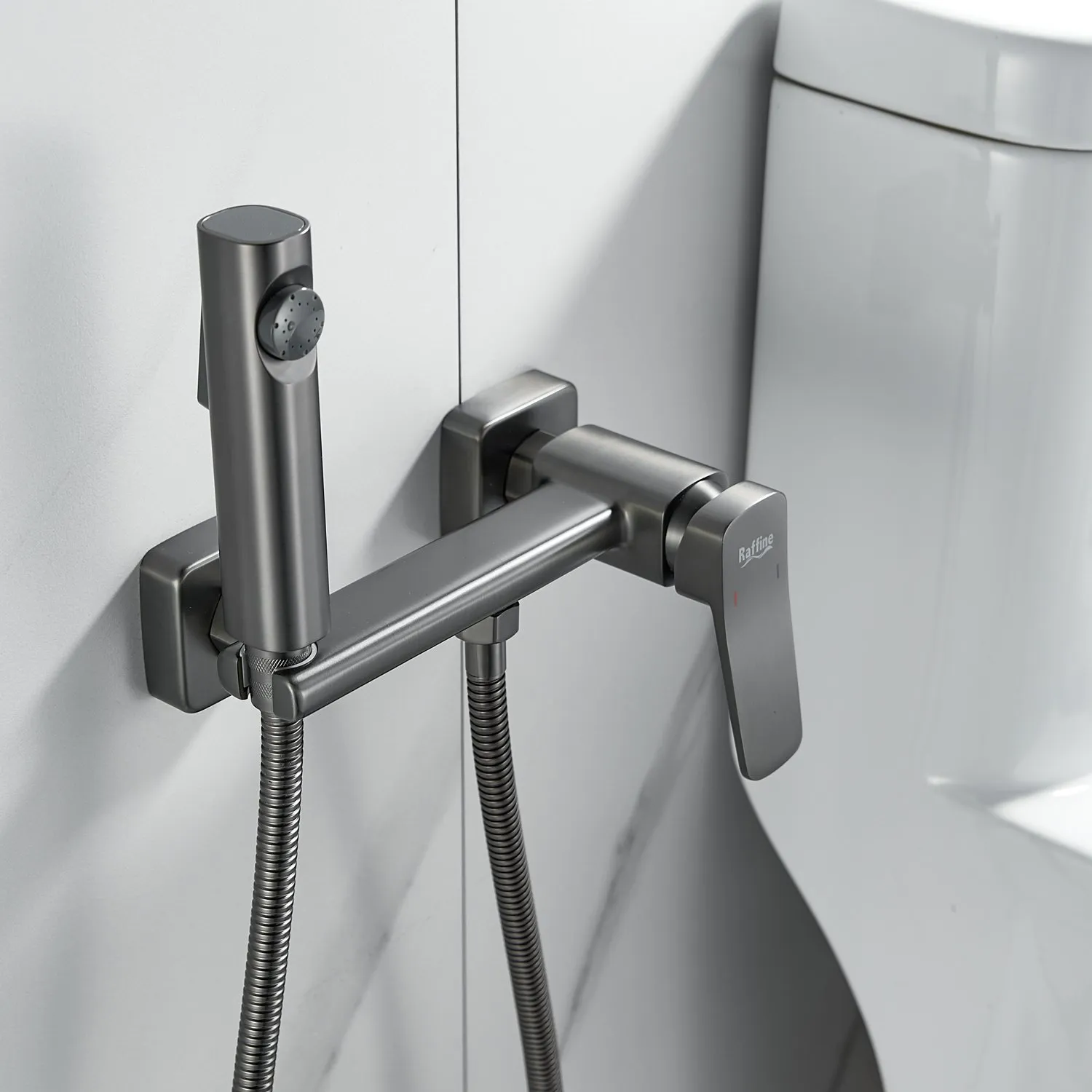 Гигиенический душ со смесителем Raffine F0599T-1, оружейная сталь
