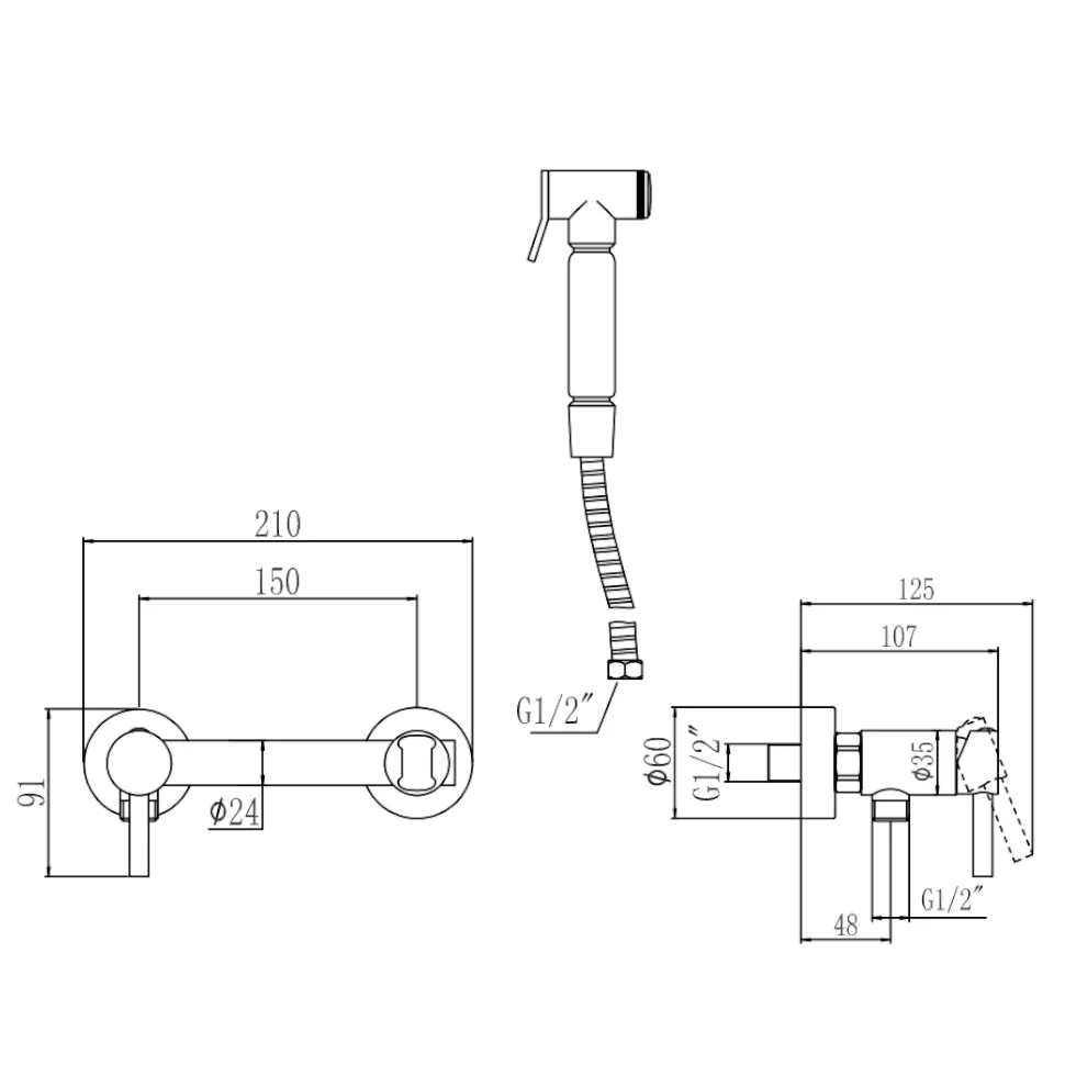 Смеситель для биде Savol S-FXQ006C