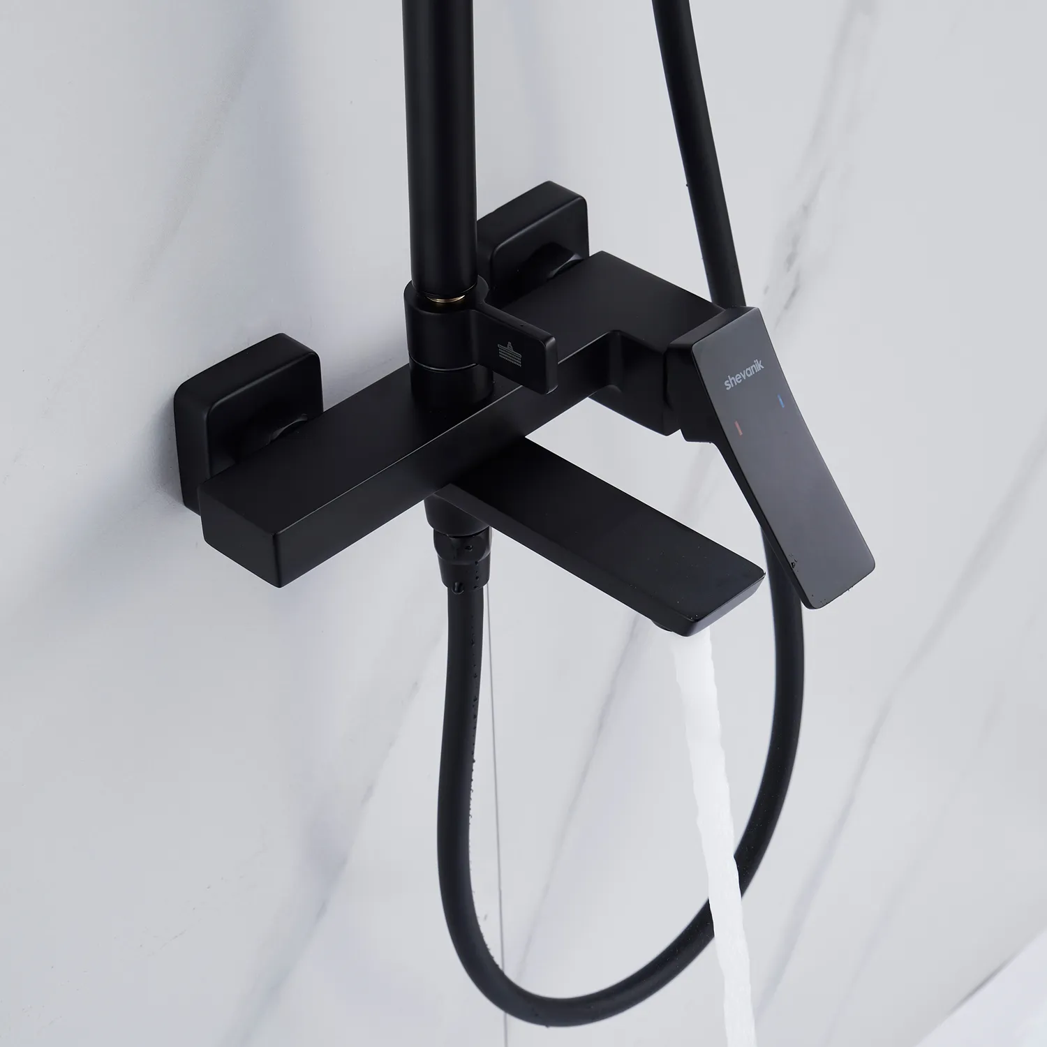 Душевая система Shevanik S4436H, черный