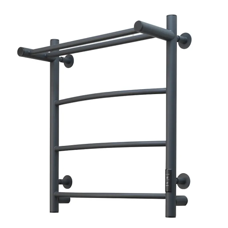 Полотенцесушитель электрический с полочкой (лесенка) Тругор Пэк сп 5 П 60х50 см, графит