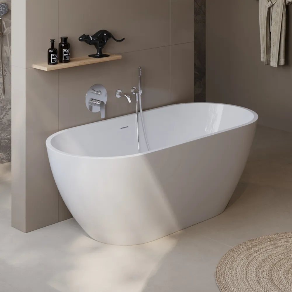 Акриловая ванна BelBagno 170x75, белый (BB701-1700-750-K) отдельностоящая