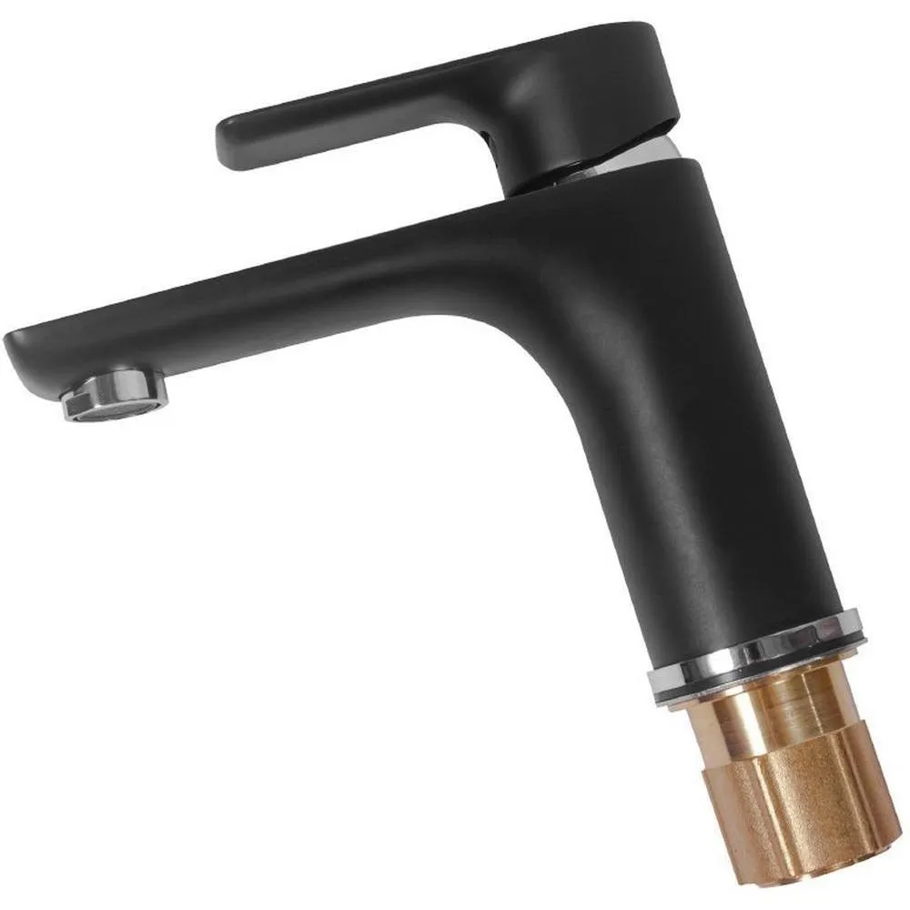 Смеситель для раковины Hansberge H1099BC, черный/хром