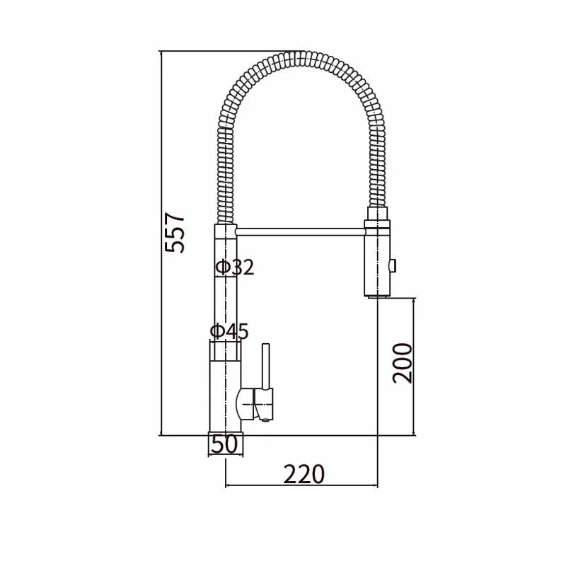 Смеситель для кухни с гибким изливом FASHUN A54111-3, сатин