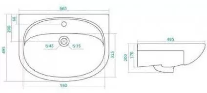 Раковина Santek Стелла 65 1WH110174