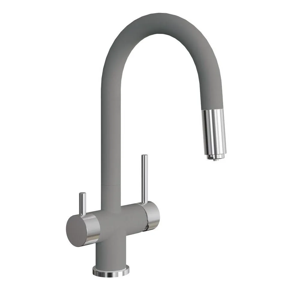 Смеситель для кухни с подключением фильтра Florentina МАЭСТРО 337.03Н.2123.307, серый шёлк