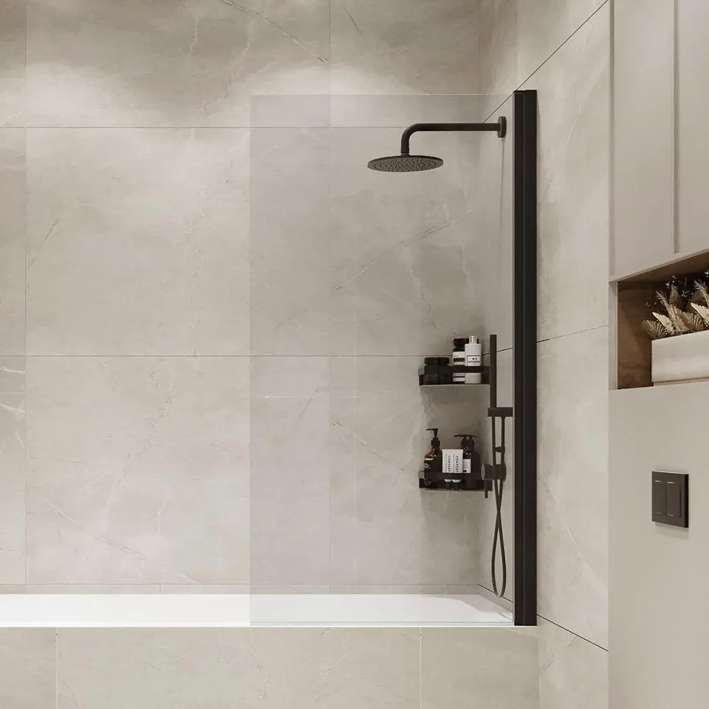 Шторка на ванну распашная Terminus Ното 150х70, черный