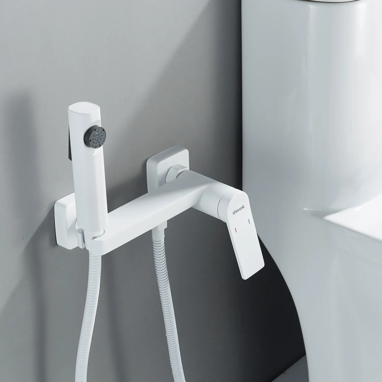 Гигиенический душ со смесителем Shevanik S4105C-1, белый