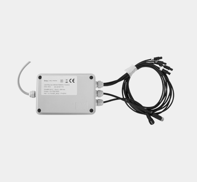 Блок контроля Fima Carlo Frattini Showerhead, контроль хромотерапии с помощью пульта, совмещение аудио/bluetooth (выбор музыки) (F2801)