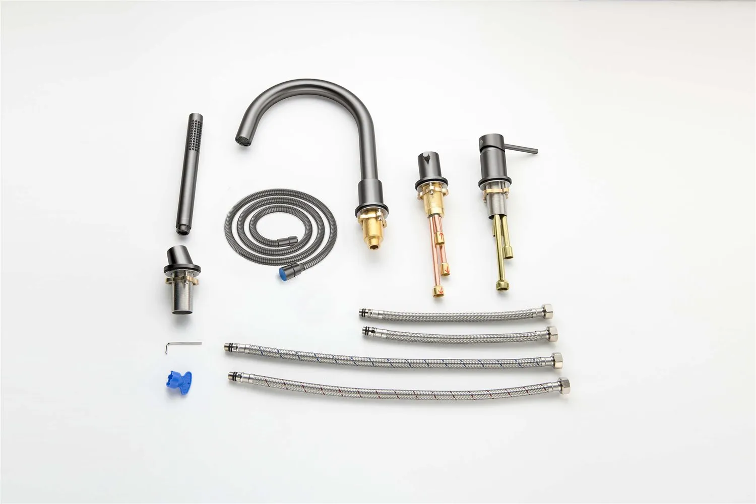 AQ1348BGM ЕВРОПА смеситель на борт ванны на 4 отв., шлиф. черный хром