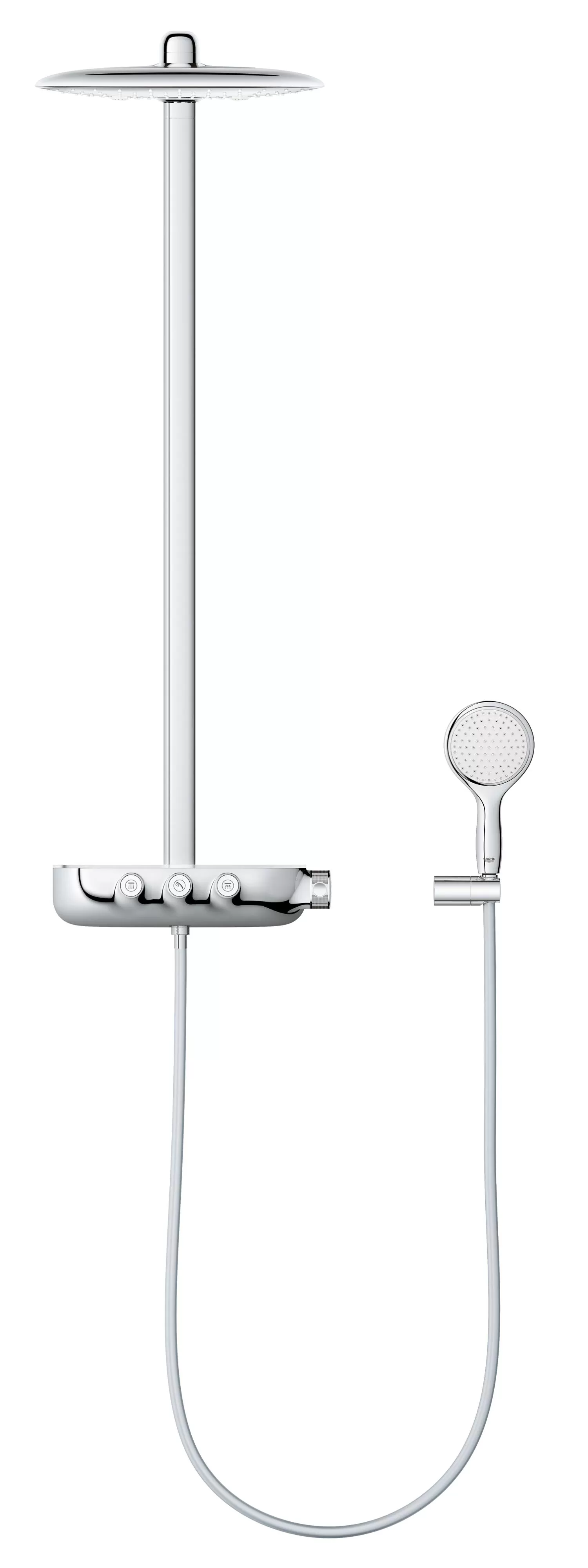 26250000 Rainshower SmartControl 360 DUO Душевая система с термостатическим смесителем для настенного монтажа, 3 режима верхнего душа, хром