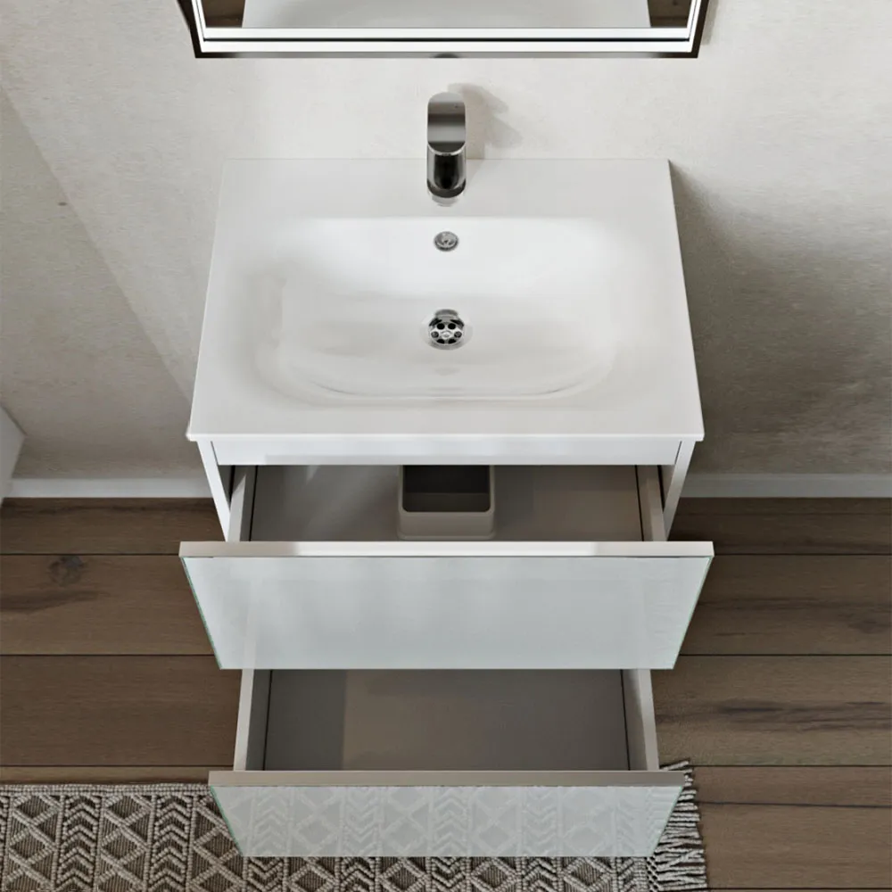 Тумба с раковиной подвесная (60см) Terminus Vega VEG10602900301OSL, белый