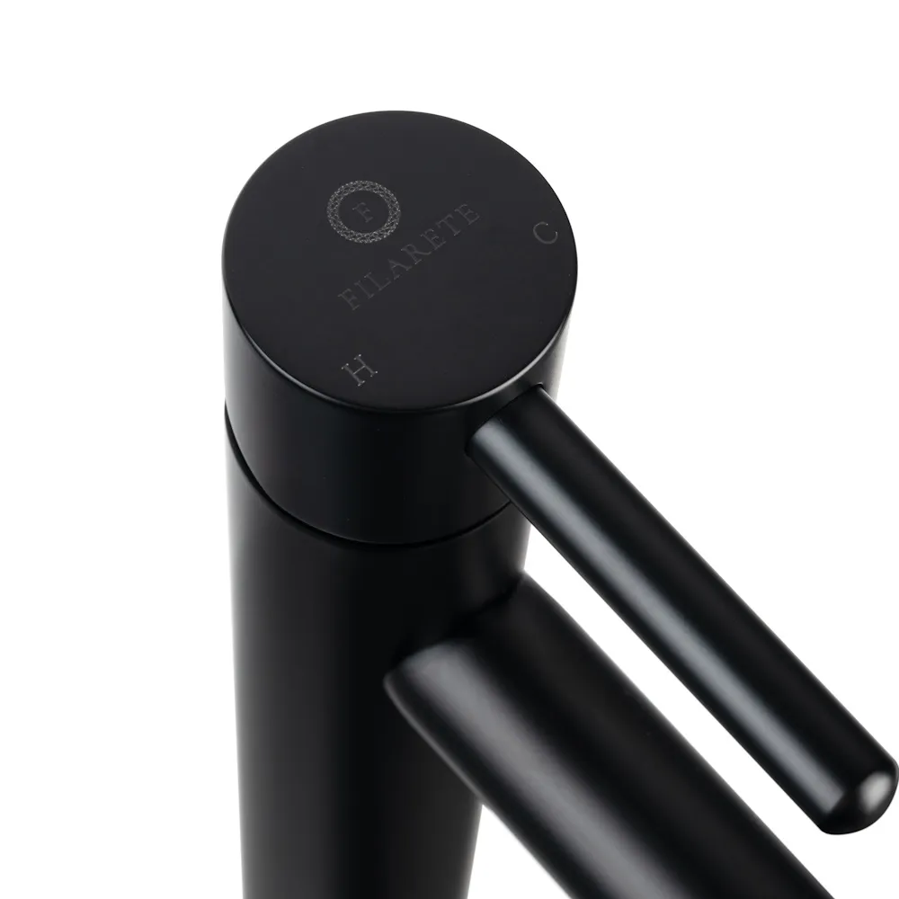 Смеситель для раковины высокий FILARETE Roun FL6020BL, черный