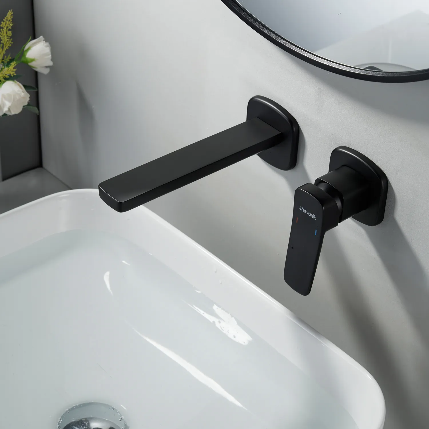 Смеситель для раковины встраиваемый Shevanik S9941H, черный