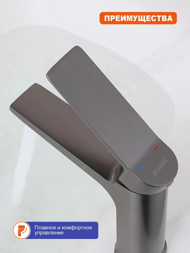 Смеситель для раковины Prohanss P66.10.09, графит