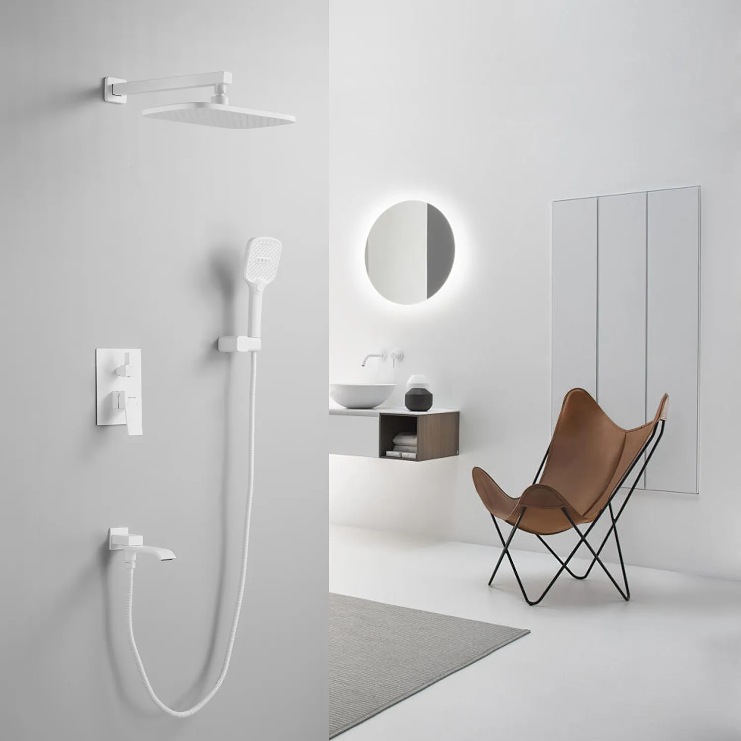 Душевая система встраиваемая Shevanik S4035C, белый