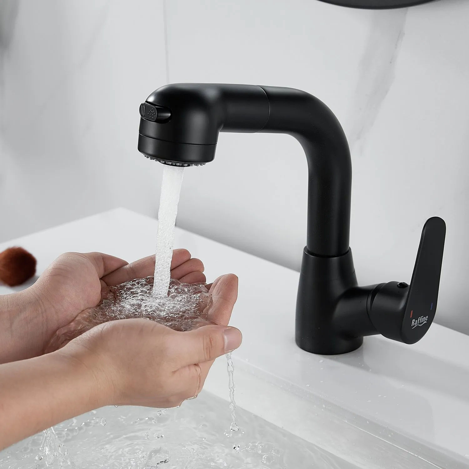 Смеситель для раковины многофункциональный Raffine F291H, черный