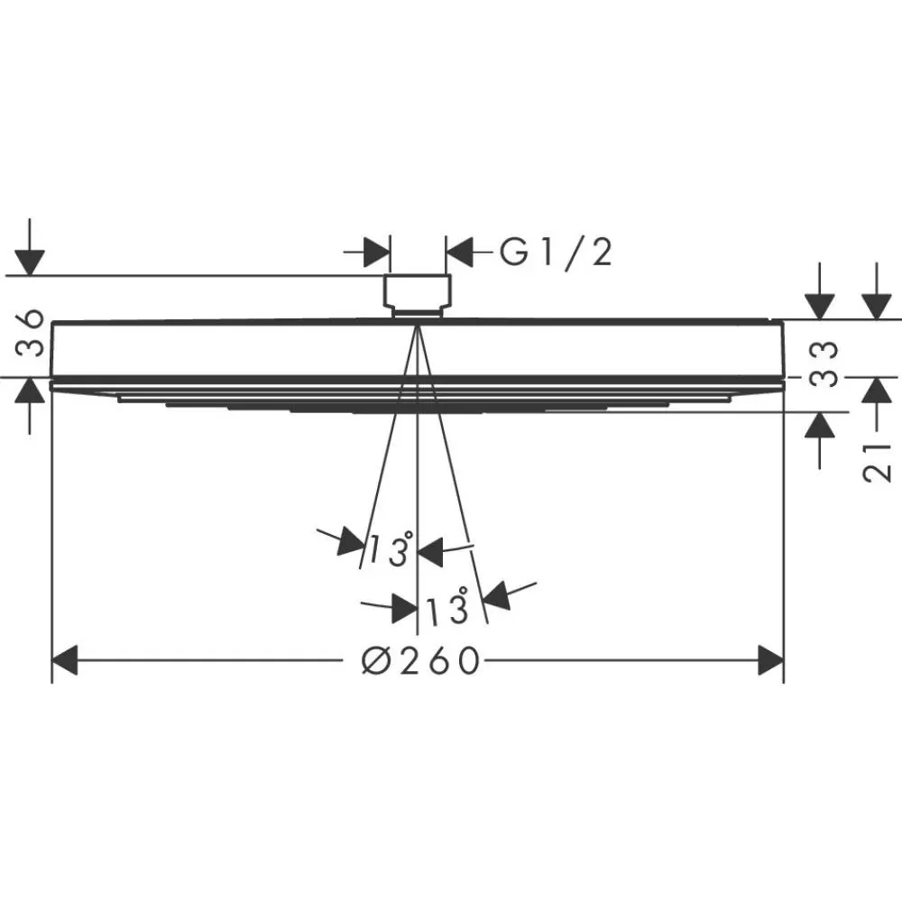 Верхний душ Hansgrohe Pulsify S 260 1jet 24140700, матовый белый