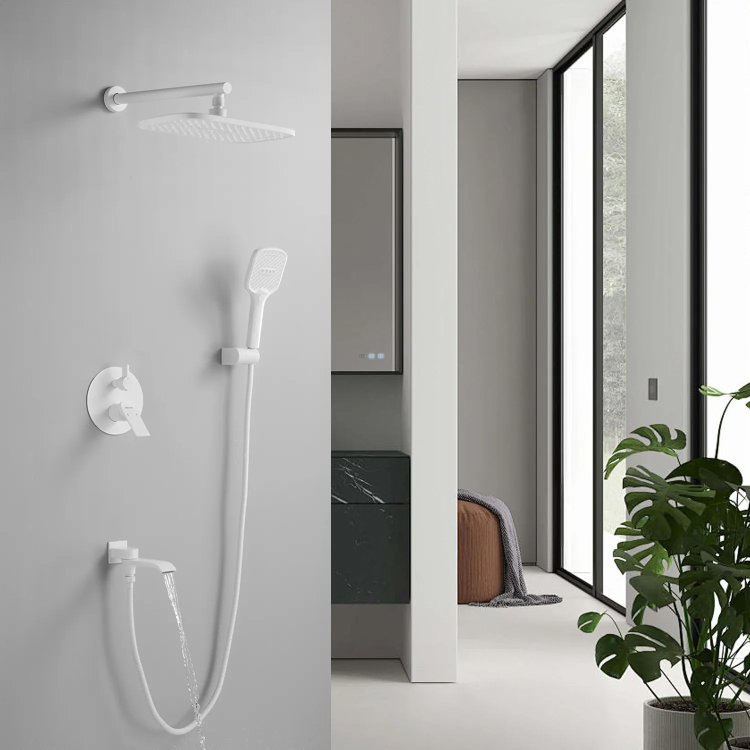 Душевая система встраиваемая Shevanik S4135C, белый