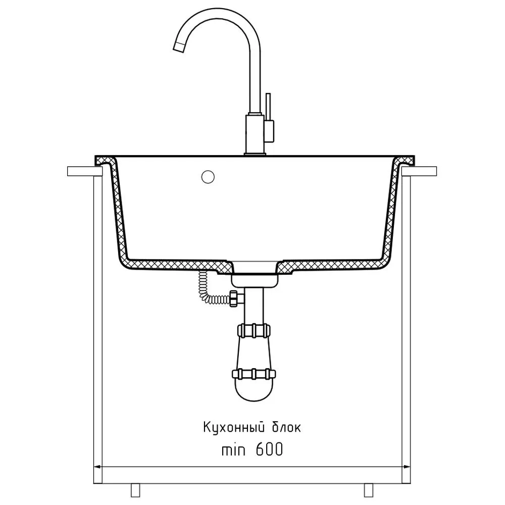 Кухонная мойка GranFest SMART 520, белый