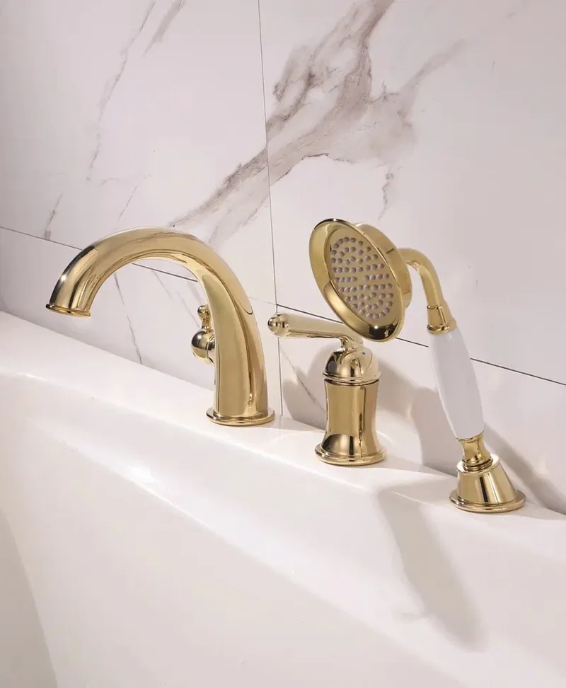 Смеситель на борт ванны Rose R0212E, золото