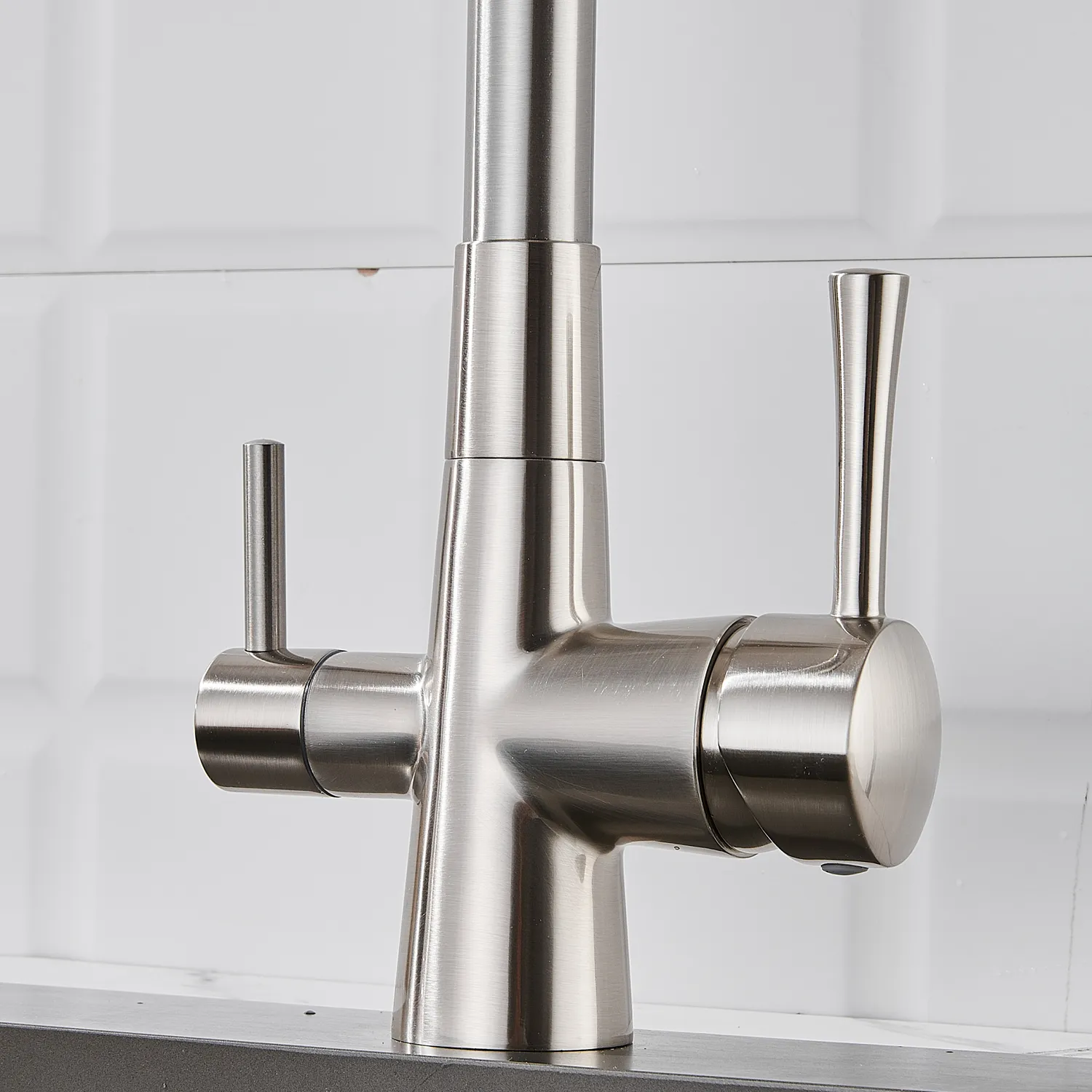 Смеситель для кухни с подключением фильтра Shevanik S428L, сатин