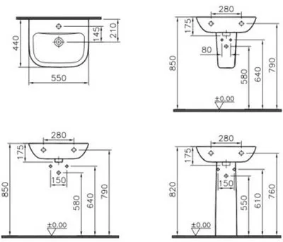 Раковина VitrA S20 5502B003-0001