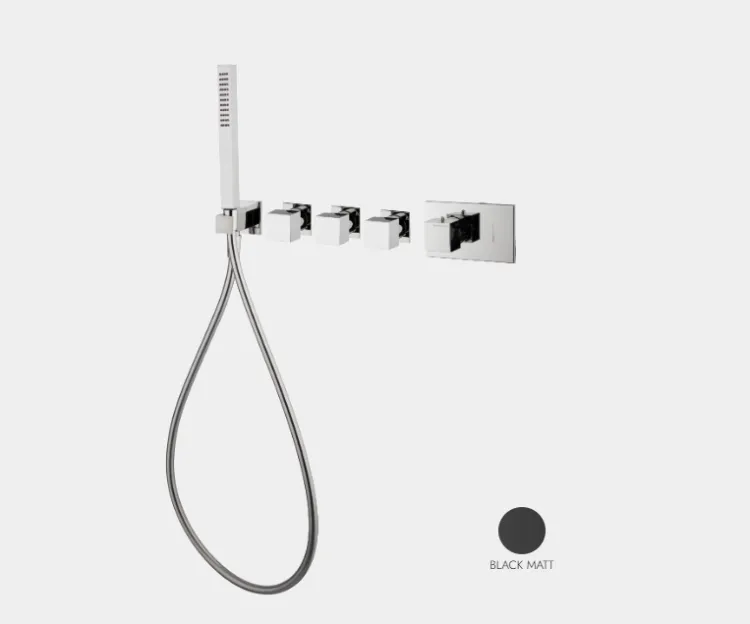 Смеситель для душа Fima Carlo Frattini Fimatherm, на 3 потребителя, черный матовый (F3968X3NS)