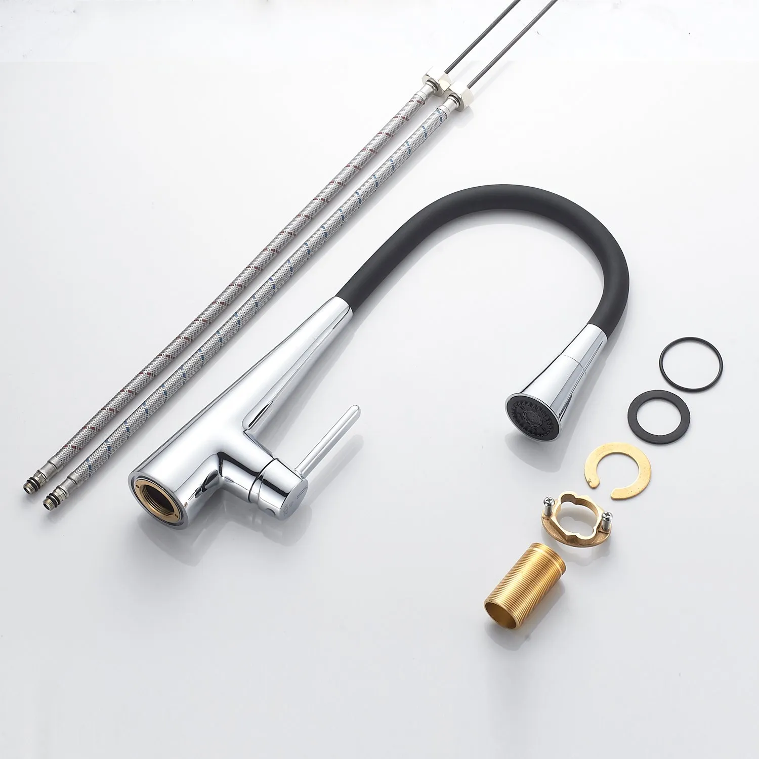 Смеситель для кухни с гибким изливом и режимом "душ" Rose R213, хром