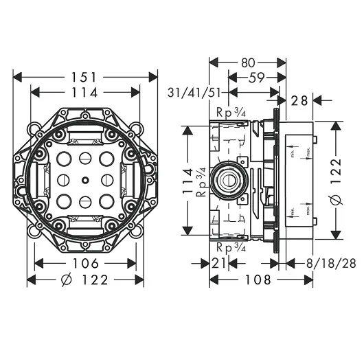 15764000S Set HG Select запорный/переключающий вентиль на 3 потр. (15764000+01800180)