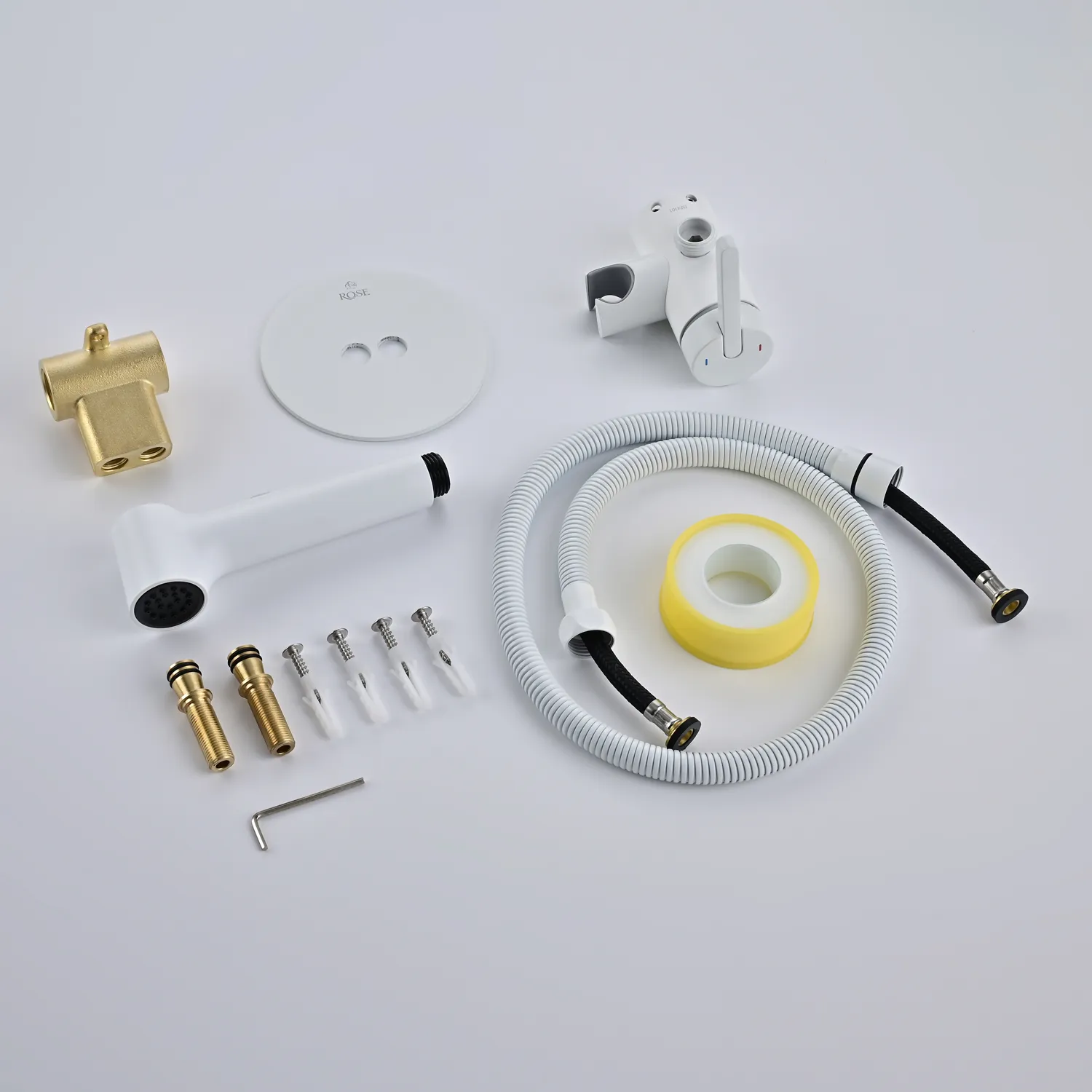 Гигиенический душ со смесителем Rose R235C, белый