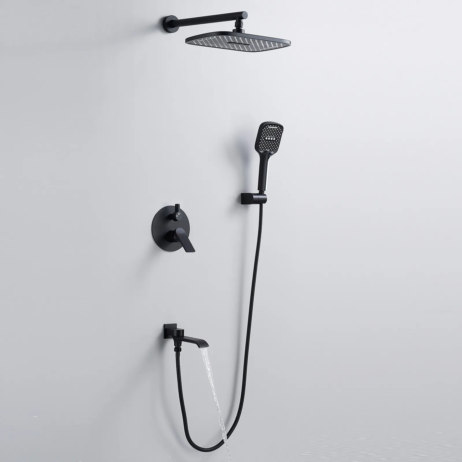 Душевая система встраиваемая Shevanik S4135H, черный