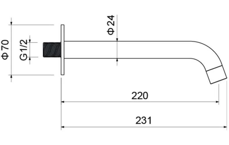 AQ1341MB ЕВРОПА излив для ванны 180 мм, матовый черный