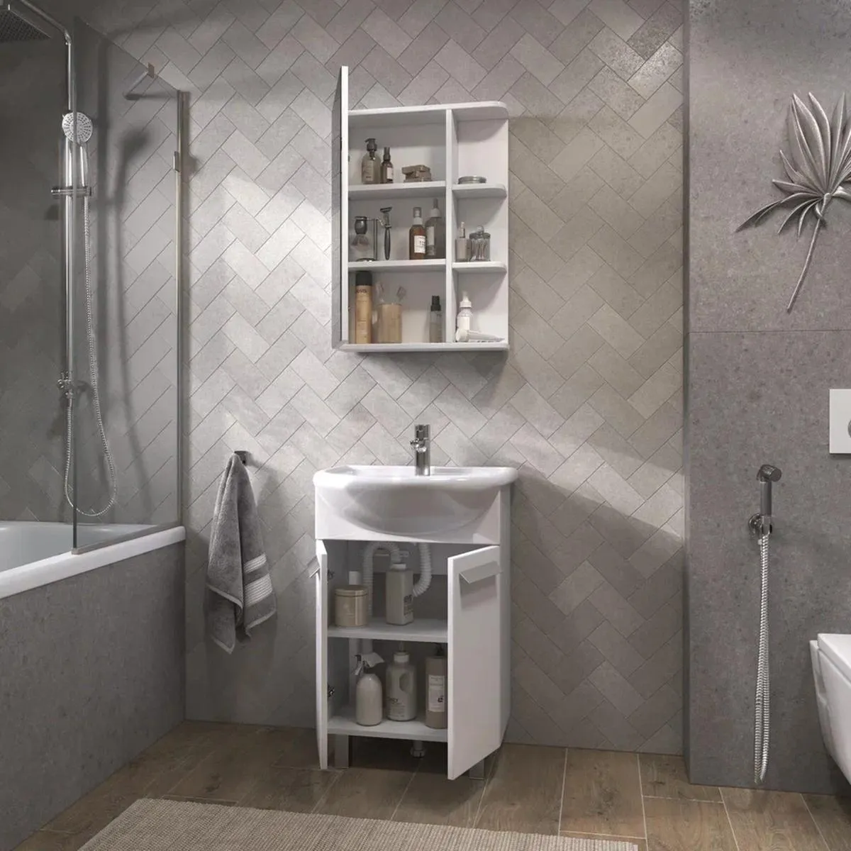 Тумба с раковиной напольная VIGO Hoska 229, 55 см