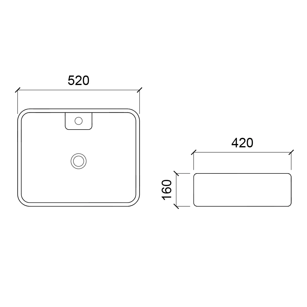 Раковина чаша WesnaArt KUBUS 3011-KUB13, белый
