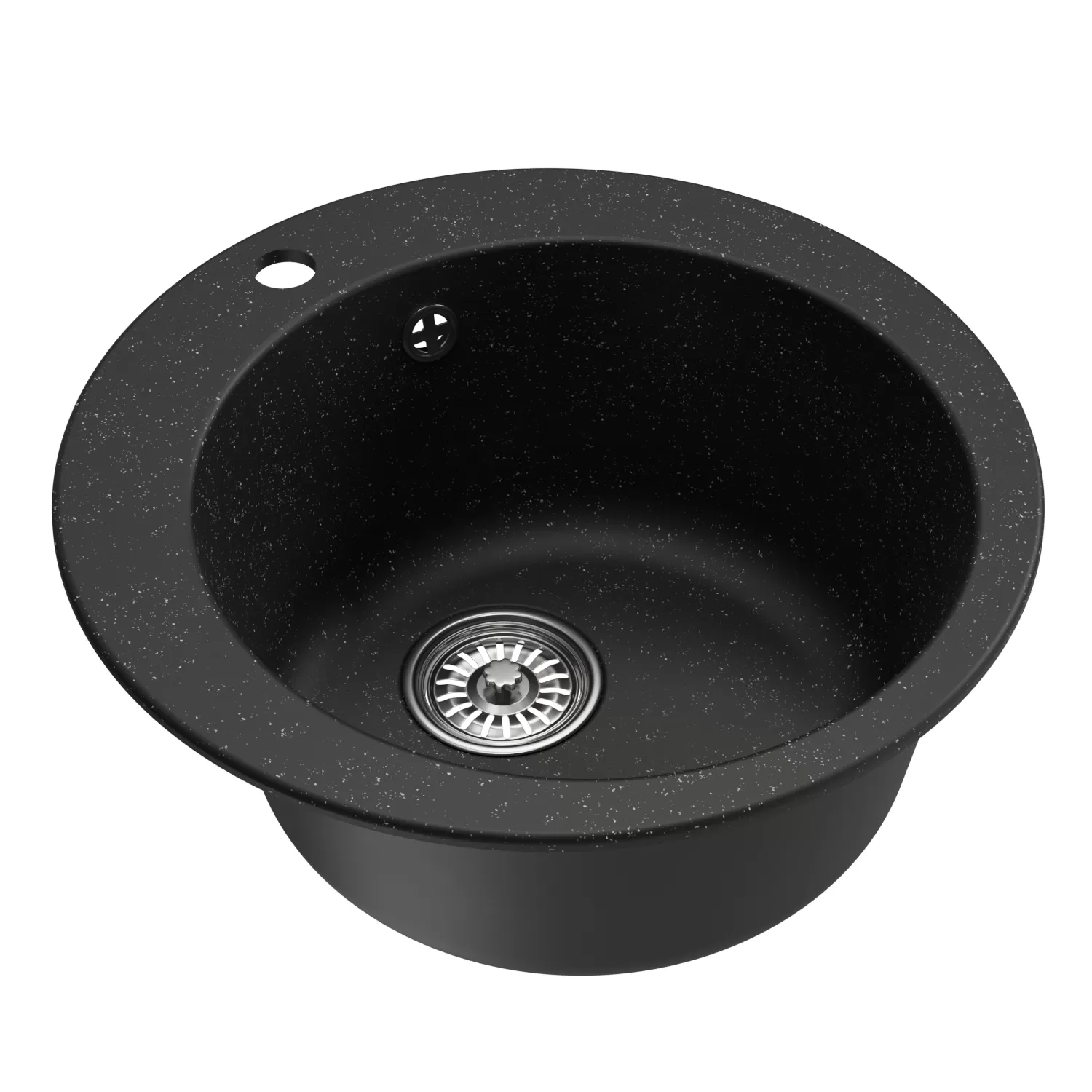 Мойкa MIXLINE ML-GM13 круглая  черная (308) 495мм (глуб. чаши 200) NEW (551890)