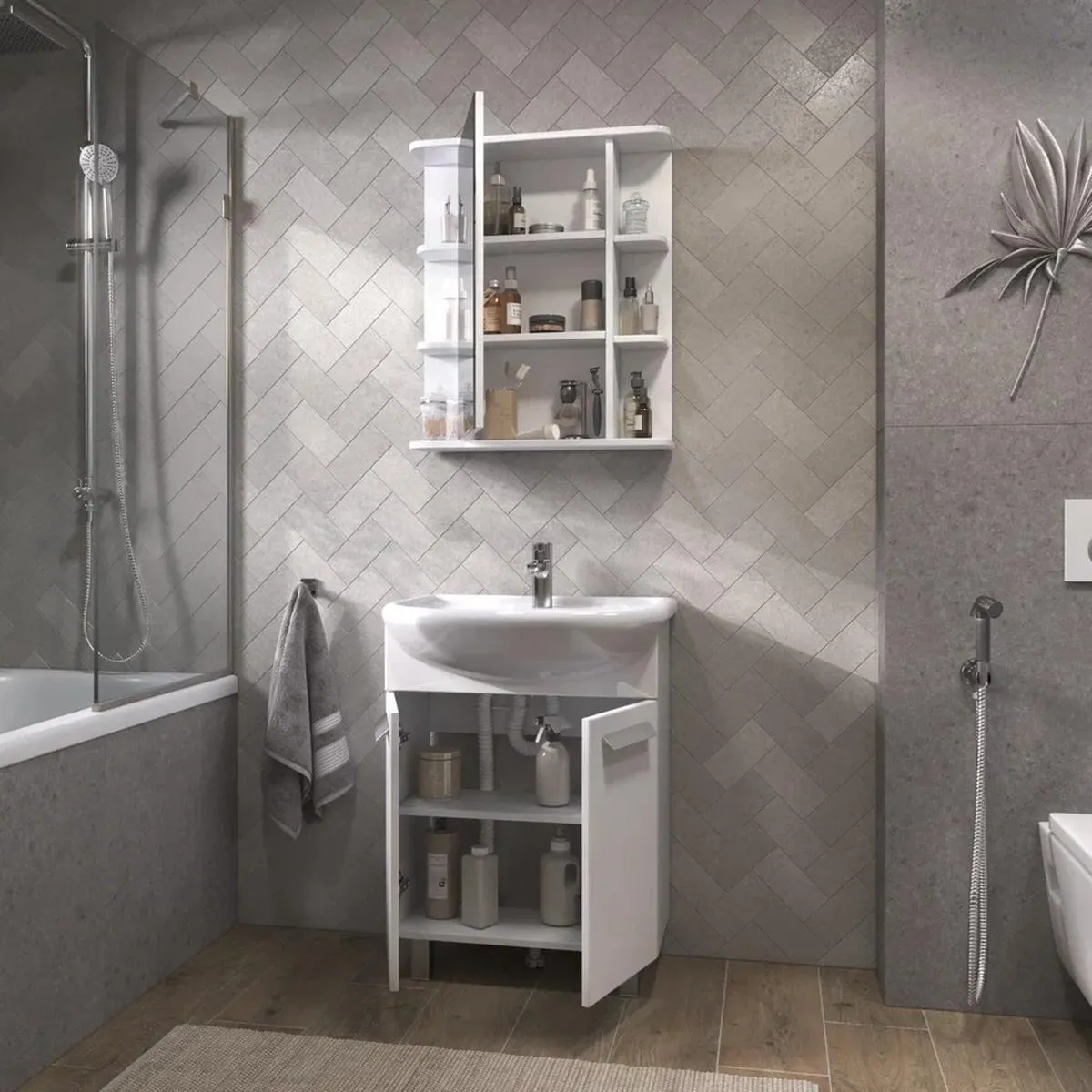 Тумба с раковиной напольная VIGO Hoska 230, 60 см