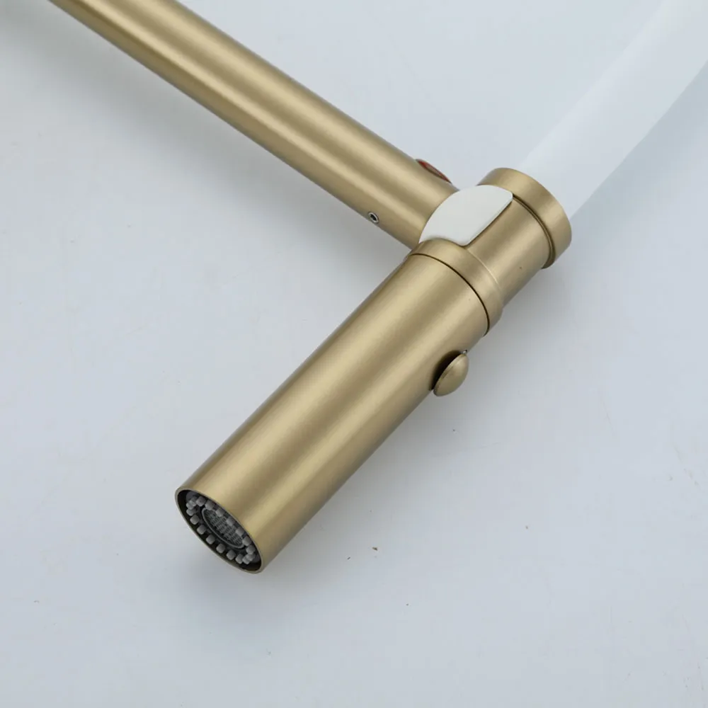 Смеситель для кухни с гибким изливом GAPPO G4098-23, золотой сатин
