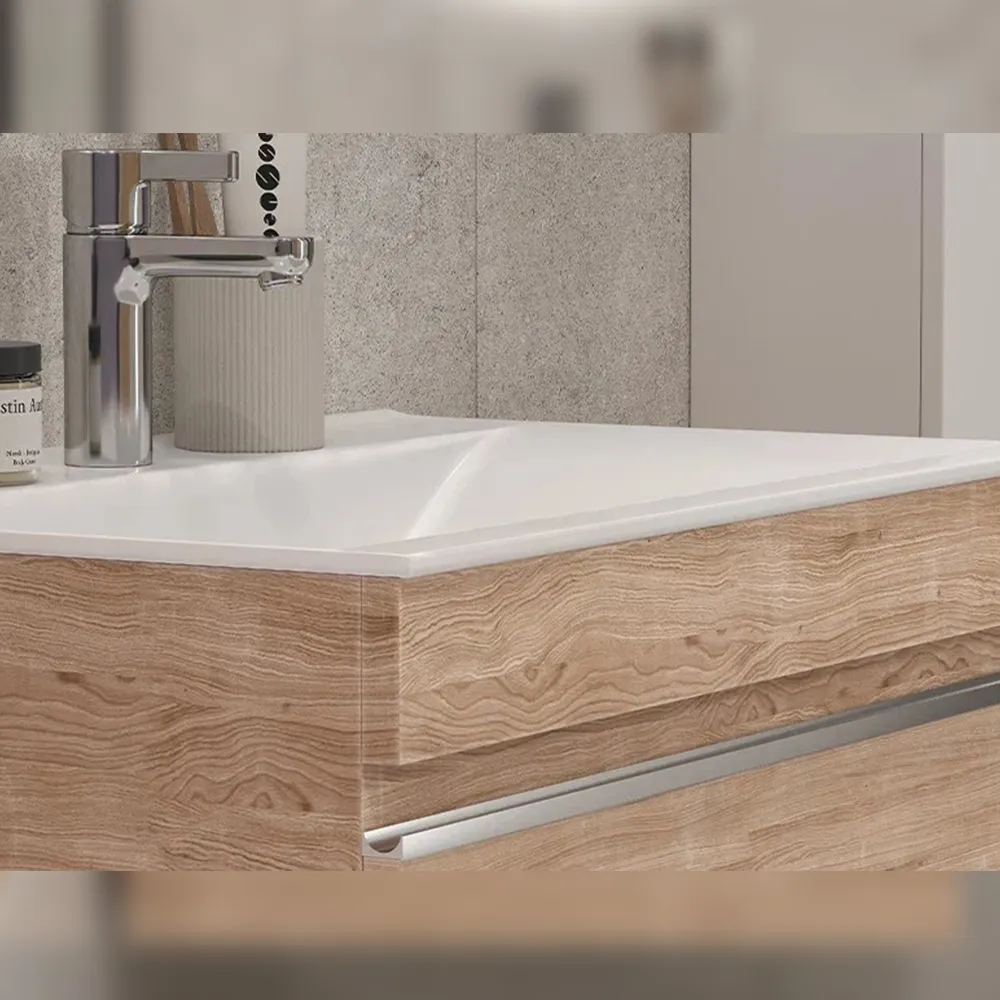 Тумба с раковиной подвесная Velvex Pulsus tp.PUL.PUL.70.1Y дуб сонома, 70 см