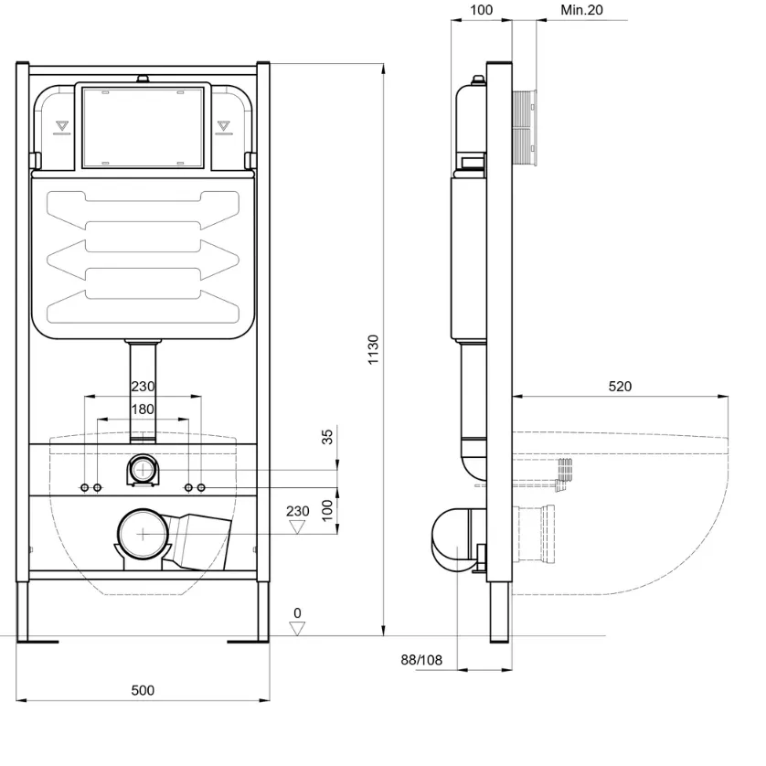 Set AQUATEK ЕВРОПА (рама AQUATEK Standard INS-0000012+звукоизоляционная прокладка+унитаз ЕВРОПА AQ1106-00+тонкое сиденье с механизмом плавного закрыва